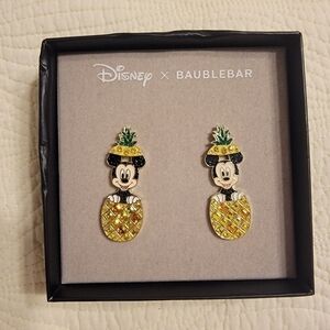 NWT Baublebar Mickey in Pineapple Earrings